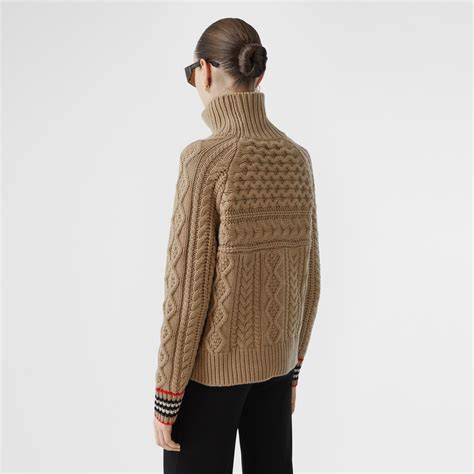 burberry icon stripe sweater|Icon Stripe Cashmere Sweater in Camel .